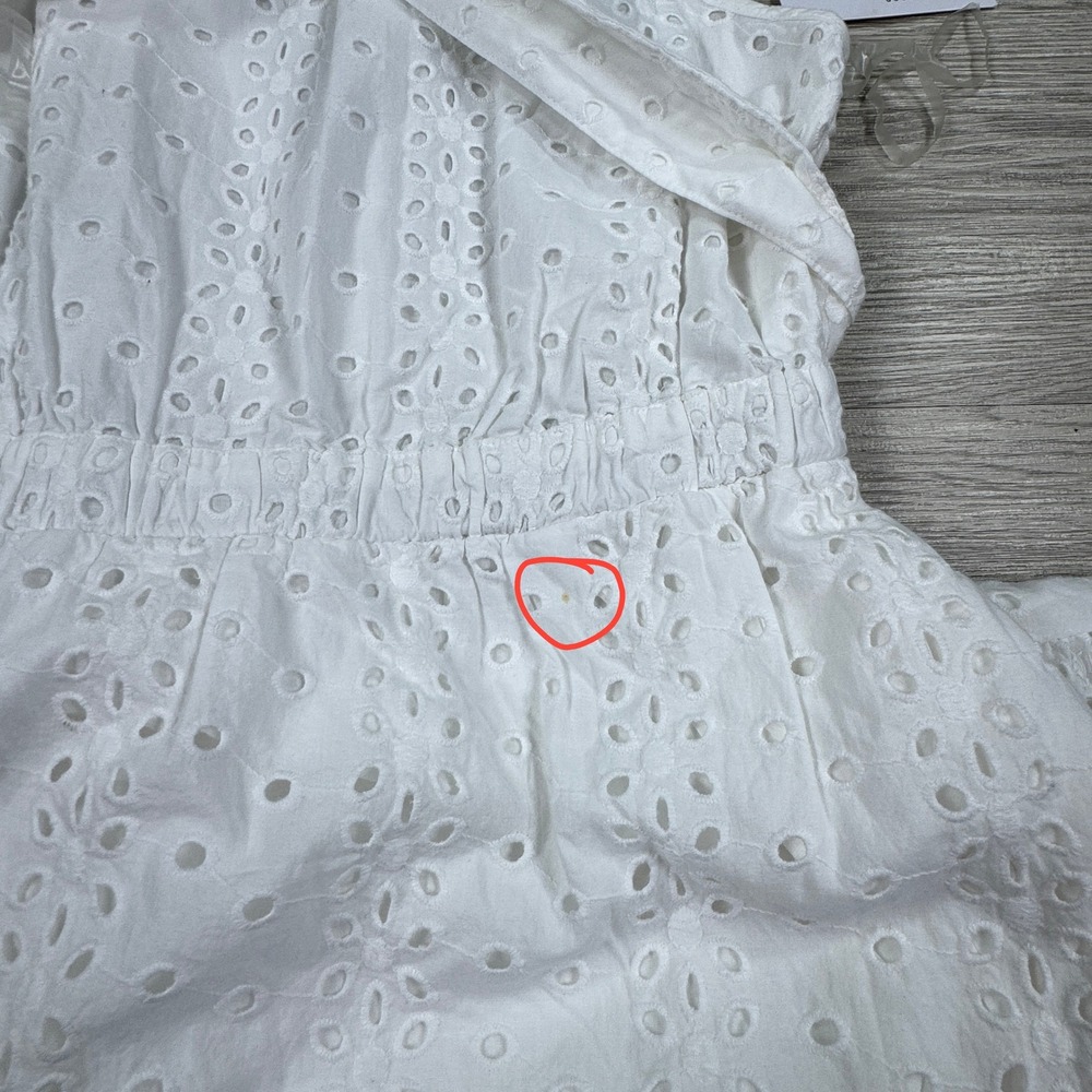 Sonoma Women's Midi Dress White Eyelet Cotton Sleeveless Tie Waist XS NWT - Picture 6 of 9